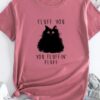 Pattern Fluffy Cat Short Sleeve