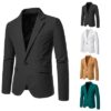 V-Neck Suede Single-Button Coat - Image 4