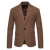 V-Neck Suede Single-Button Coat