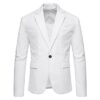 V-Neck Suede Single-Button Coat - Image 2